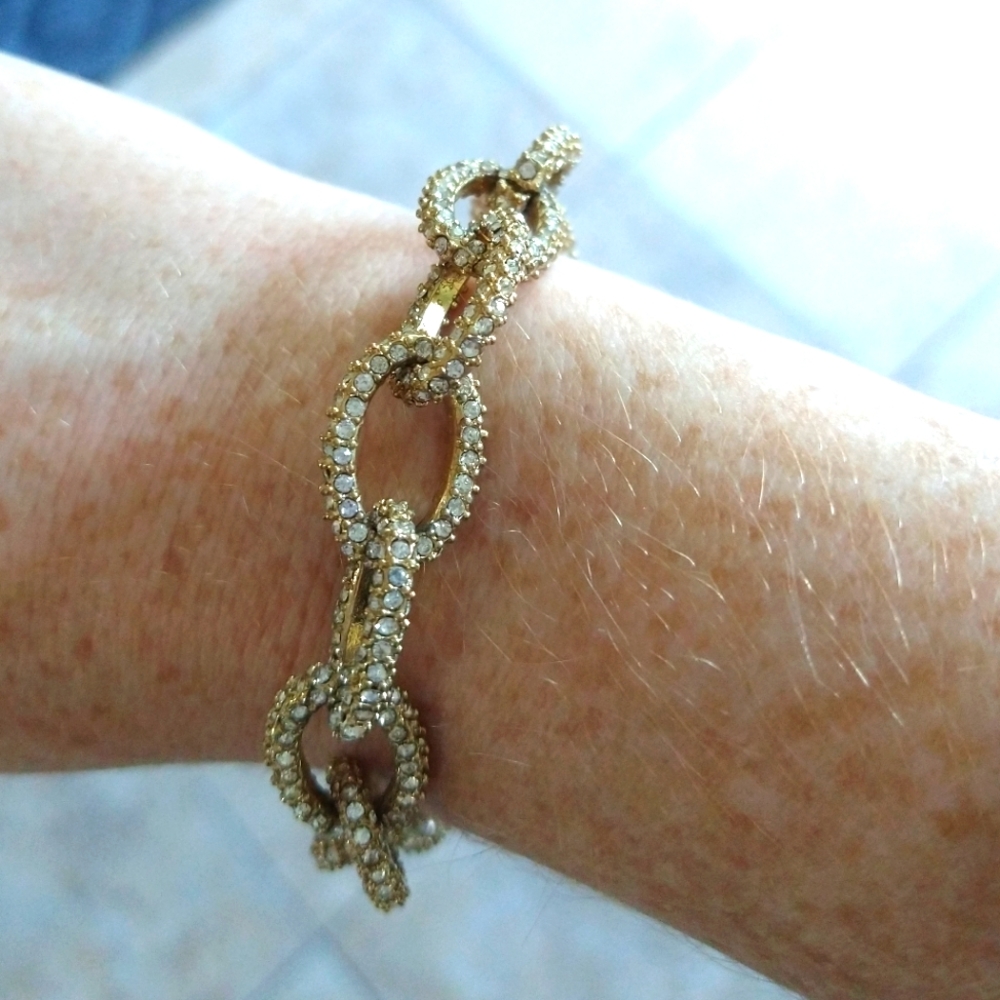 JCrew pave crystal link bracelet
